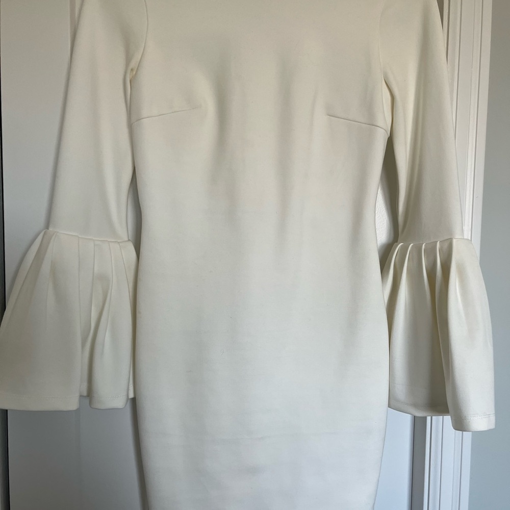 Bell sleeves white dress